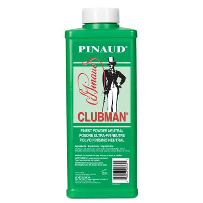 Clubman Pinaud Finest Powder, Neutral 9 oz back of bottle
