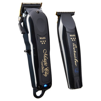 Wahl Cordless Barber Combo #3025397 Magic Clip and Detailer With Upgraded Motor and Titanium and DLC Stagger Tooth Blades - Includes FREE Bag!