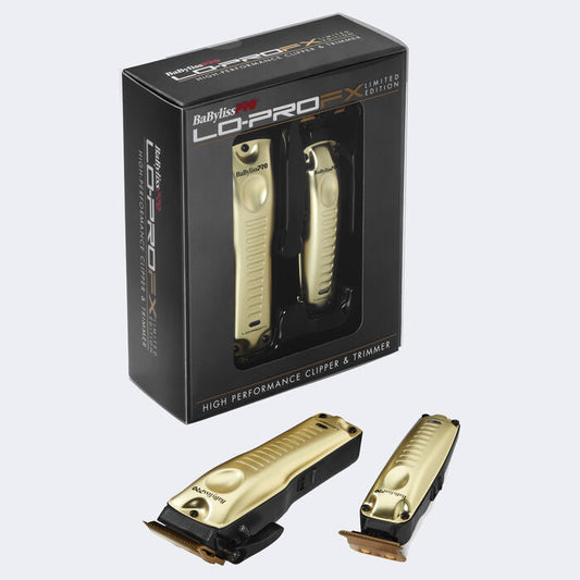 BabylissPro LO-PROFX Clipper & Trimmer Combo Gold Limited Edition FXHOLPKLP-G