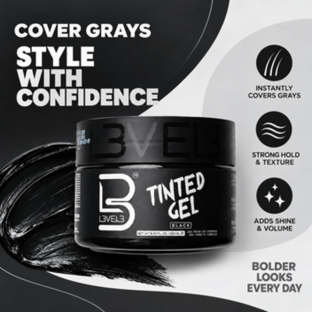 L3VEL3 Tinted Hair Gel - Black Color