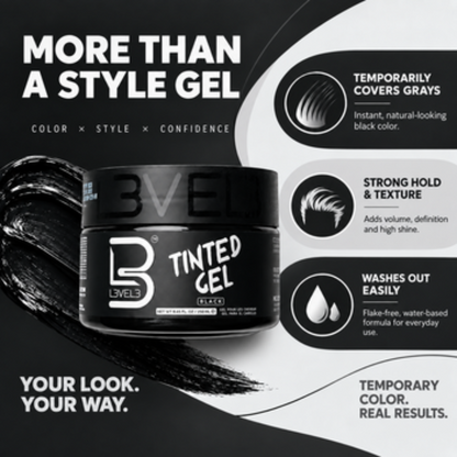 L3VEL3 Tinted Hair Gel - Black Color
