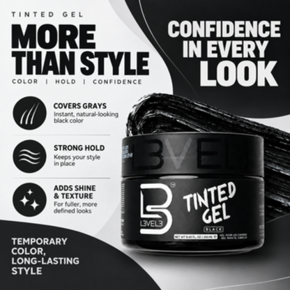 L3VEL3 Tinted Hair Gel - Black Color