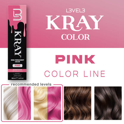 L3VEL3 KRAY Pink Semi Permanent Hair Color