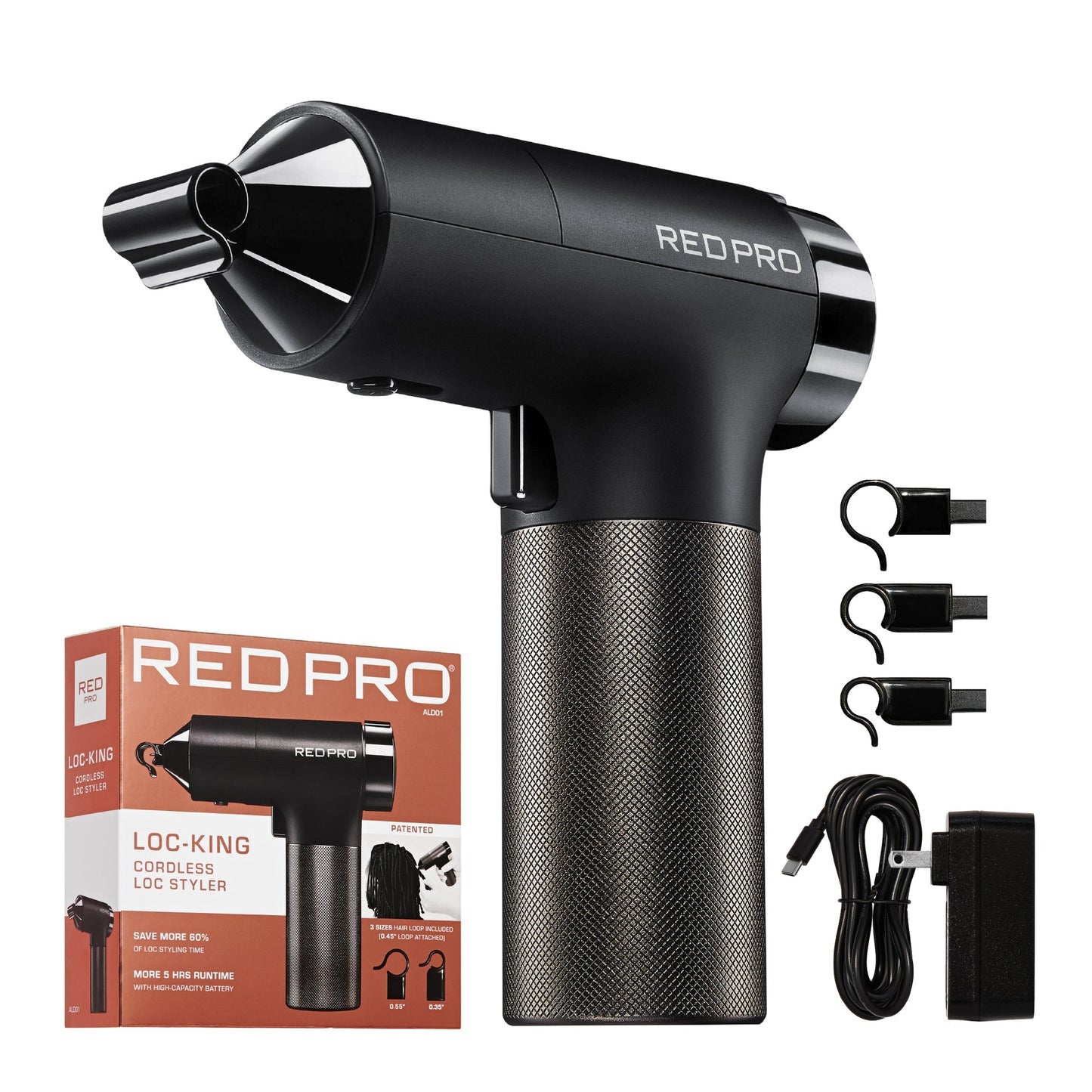 Red PRO LOC-KING Cordless Auto Loc Styler Automatic Dreadlocks