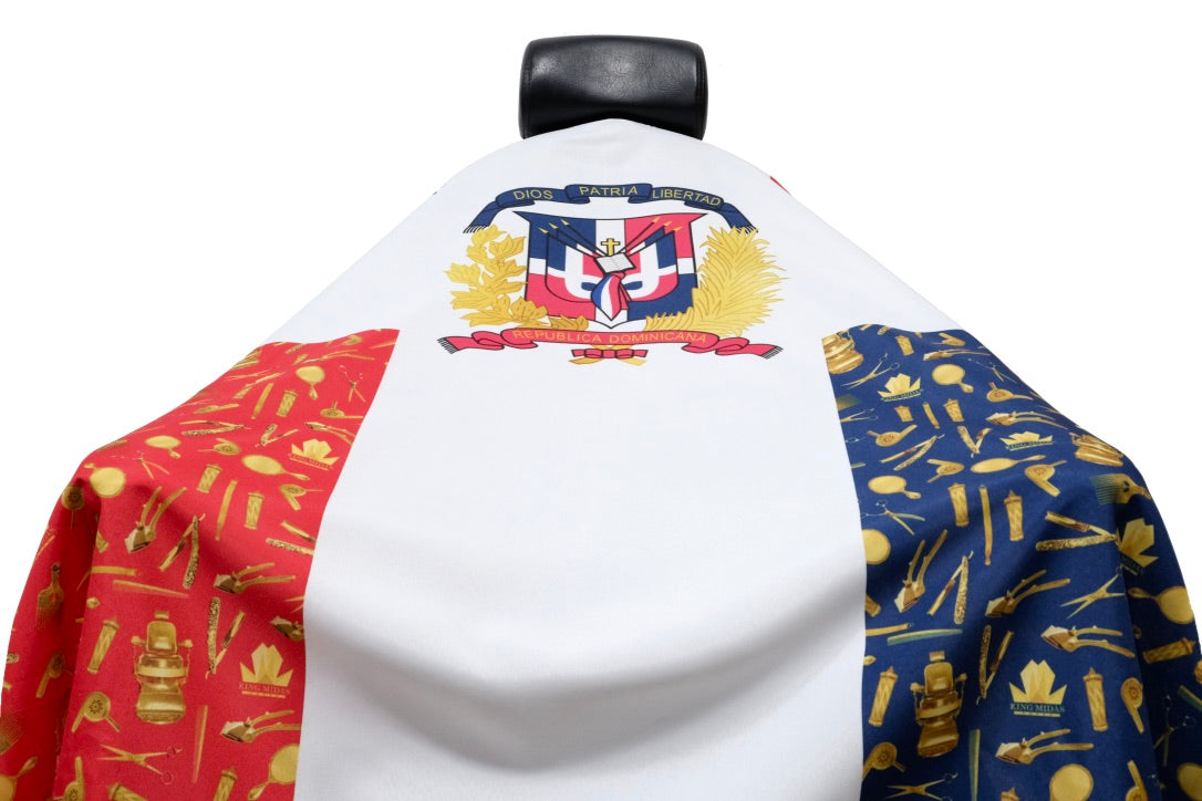 dominican flag barber cape- dominican republic flag barber cape- dominican barber cape- cape de barbero dominicano-