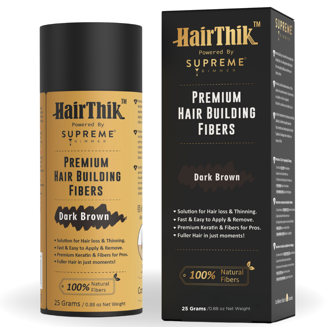 HairThik Hair Fibers - 25 grams - Hair Building Fibers - Supreme Trimmer Mens Trimmer Grooming kit 