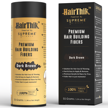 HairThik Hair Fibers - 55 grams - Hair Fiber - Supreme Trimmer Mens Trimmer Grooming kit 