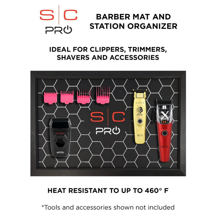 StyleCraft SIC Pro Non Slip Grip Heat Resistant Mat and Station Organizer SC330B