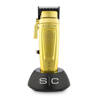 Saber 2.0 Clipper - Professional Cordless Modular Hair Clipper with High-Torque Digital Brushless Motor in Gold 