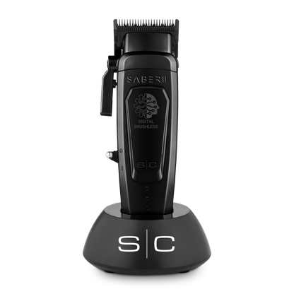 Saber 2.0 Clipper - Professional Cordless Modular Hair Clipper with High-Torque Digital Brushless Motor in Black 