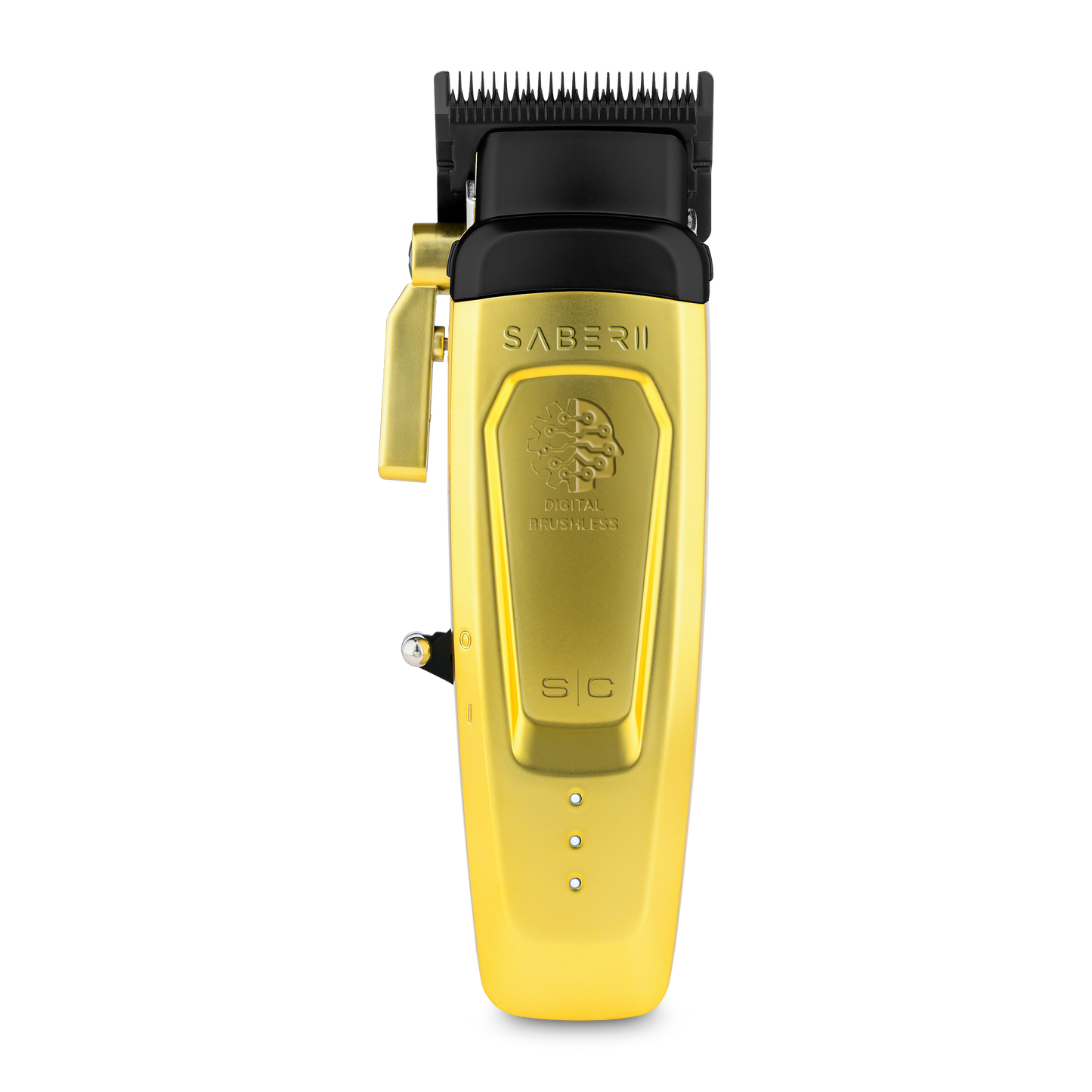 Saber 2.0 Clipper - Professional Cordless Modular Hair Clipper with High-Torque Digital Brushless Motor in Gold 