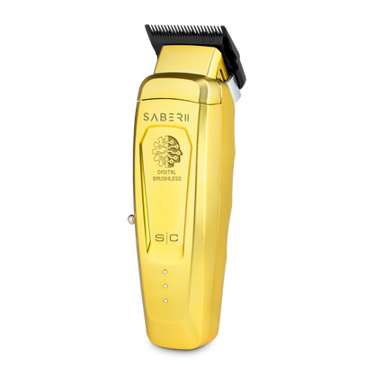 Saber 2.0 Clipper - Professional Cordless Modular Hair Clipper with High-Torque Digital Brushless Motor in Gold 