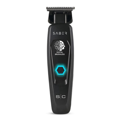 StyleCraft Saber - Professional Full Metal Body Digital Brushless Motor Cordless Hair Trimmer - Black