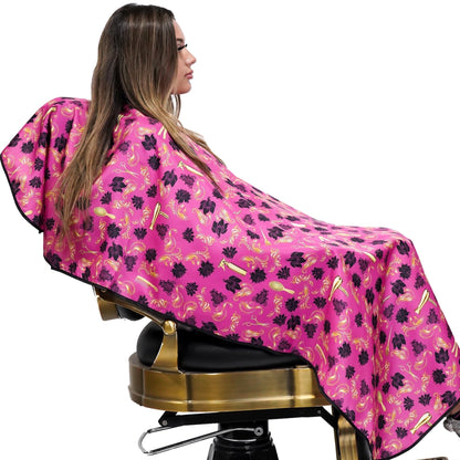 King Midas Black Roses Hair Cutting Cape