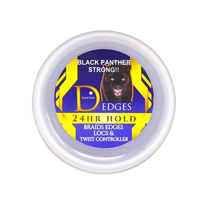 Black Panther Strong Edge Control 4oz - 24HR Hold - Braids Edges Locs & Twist Controller Pomade